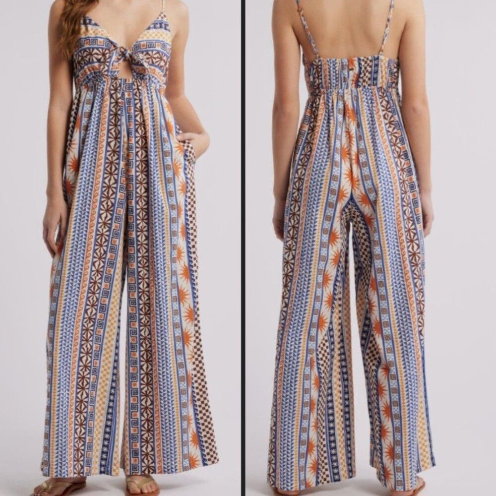 NWT Rip Curl San Carlos Tie Front Jumpsuit Overalls Women's Size XL